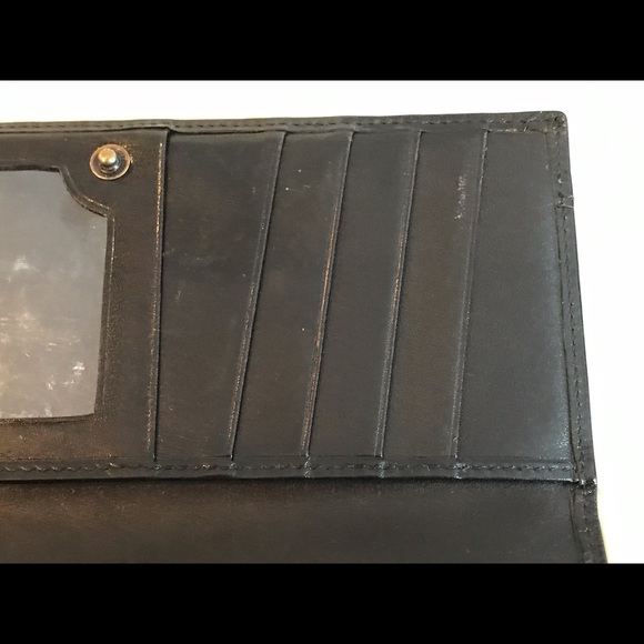 Grand Lion Leather Wallet Black 7 x 3 1/2” vintage - Picture 11 of 16